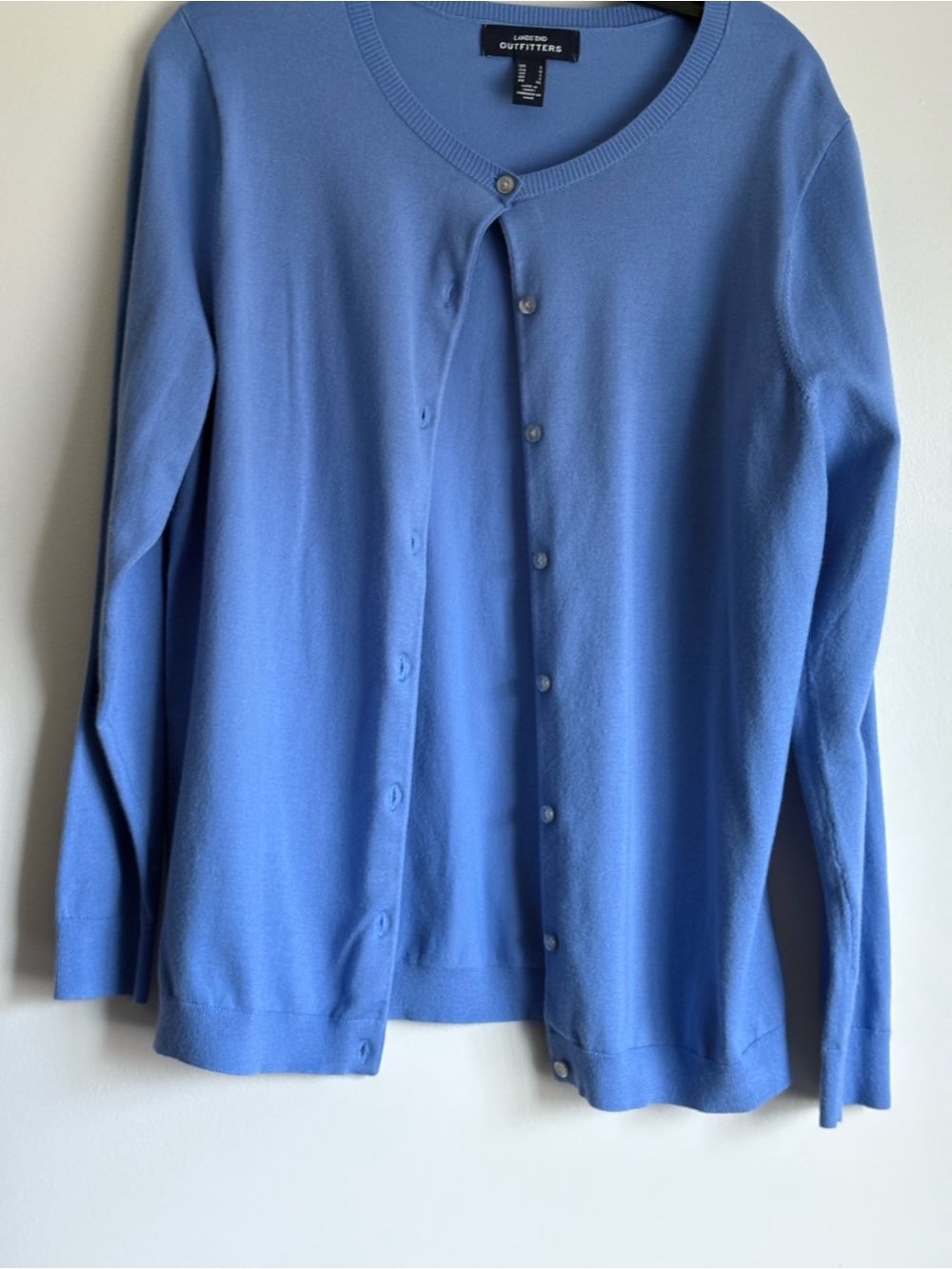Lands' End Periwinkle Blue Button-Front Cardigan
